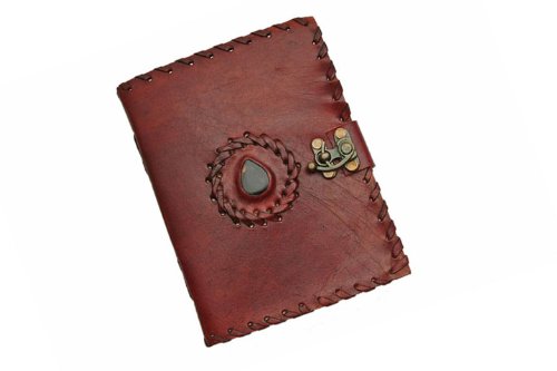 Premium Leather Stone Journal with Lock - Handcrafted Vintage Writing Notebook for Travel, Journaling & Sketching - Perfect Gift for Writers & Artists