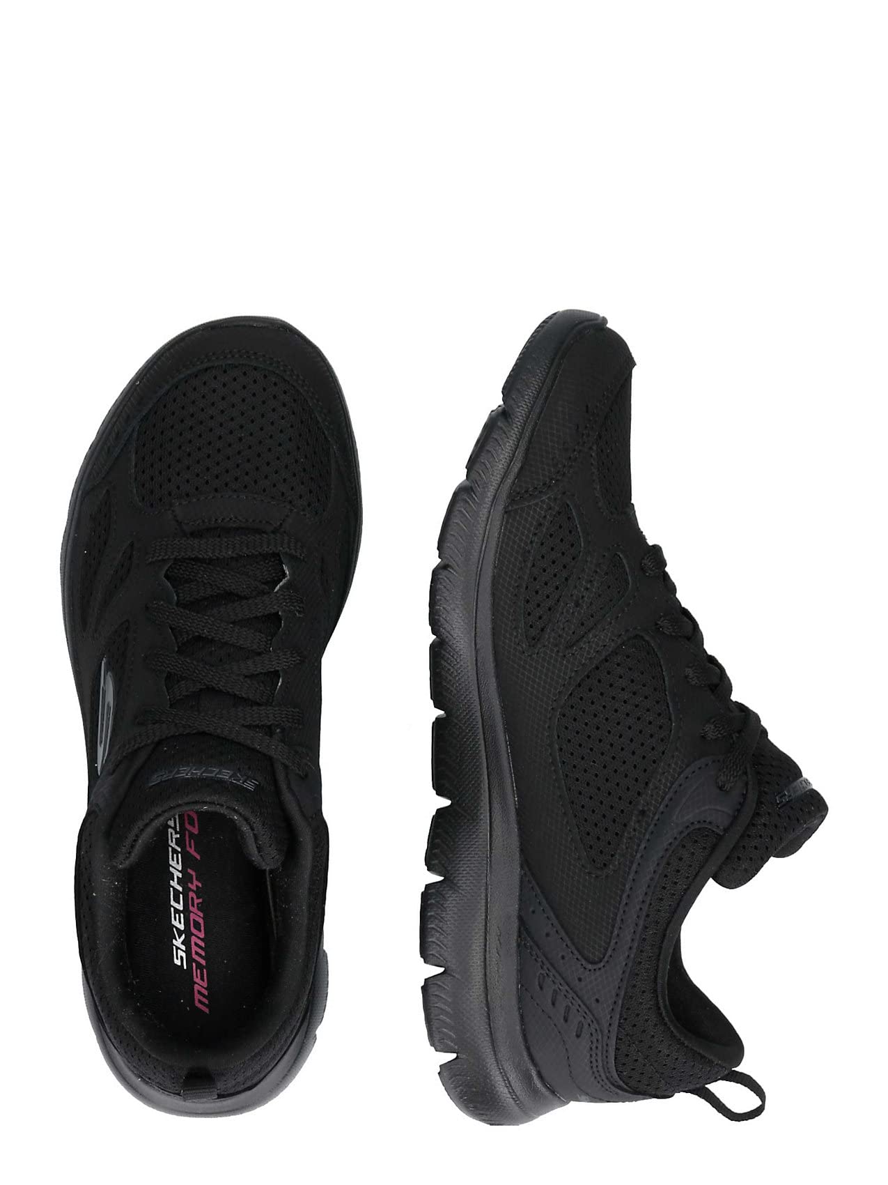 Skechers Summits Suited Women's Walking Shoes - Comfortable Black Sneakers for Work, Travel & Everyday Wear (Size 6)