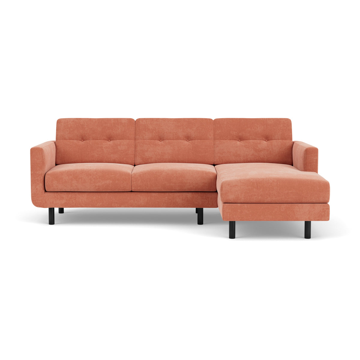 Conrad Fabric Right Chaise Sofa - Modern Sectional Couch for Living Room, Lounge & Home Theater - Comfortable Upholstered Furniture with Chaise Lounge