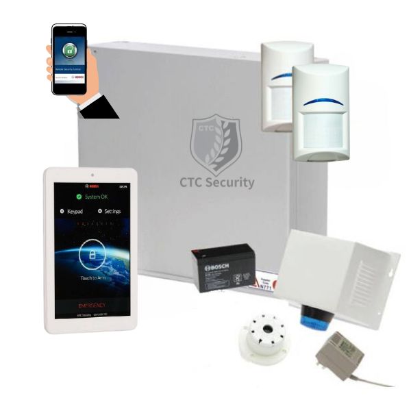 Bosch Solution 2000 Wireless Home Security Alarm System with 2 Quad Motion Detectors, 7