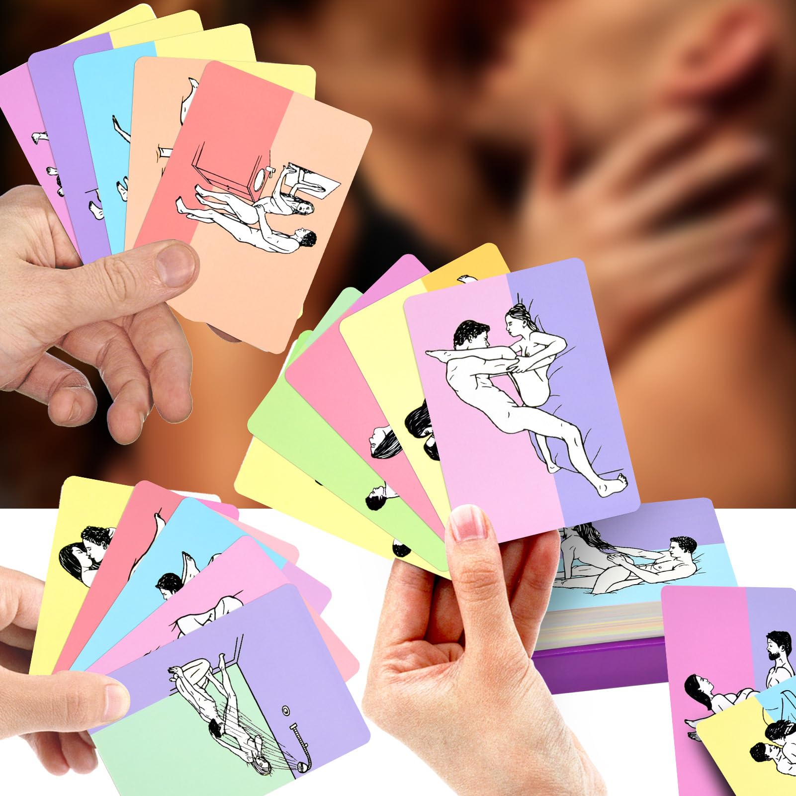 Sex Position Cards for Couples - 50 Erotic Playing Cards with Fun Bedroom Games & Romantic Date Night Ideas - Perfect Adult Toy Gift for Lovers (Great for Anniversary, Valentine's Day & Spicing Up Relationships)