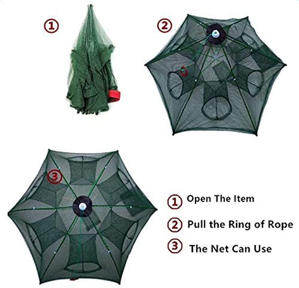Magic Kreytrap Automatic Foldable Fishing Trap Net - Portable Umbrella Bait Trap for Catching Fish, Eels, Crabs, Lobsters, Minnows & Shrimp | Ideal for Freshwater, Saltwater & Ice Fishing