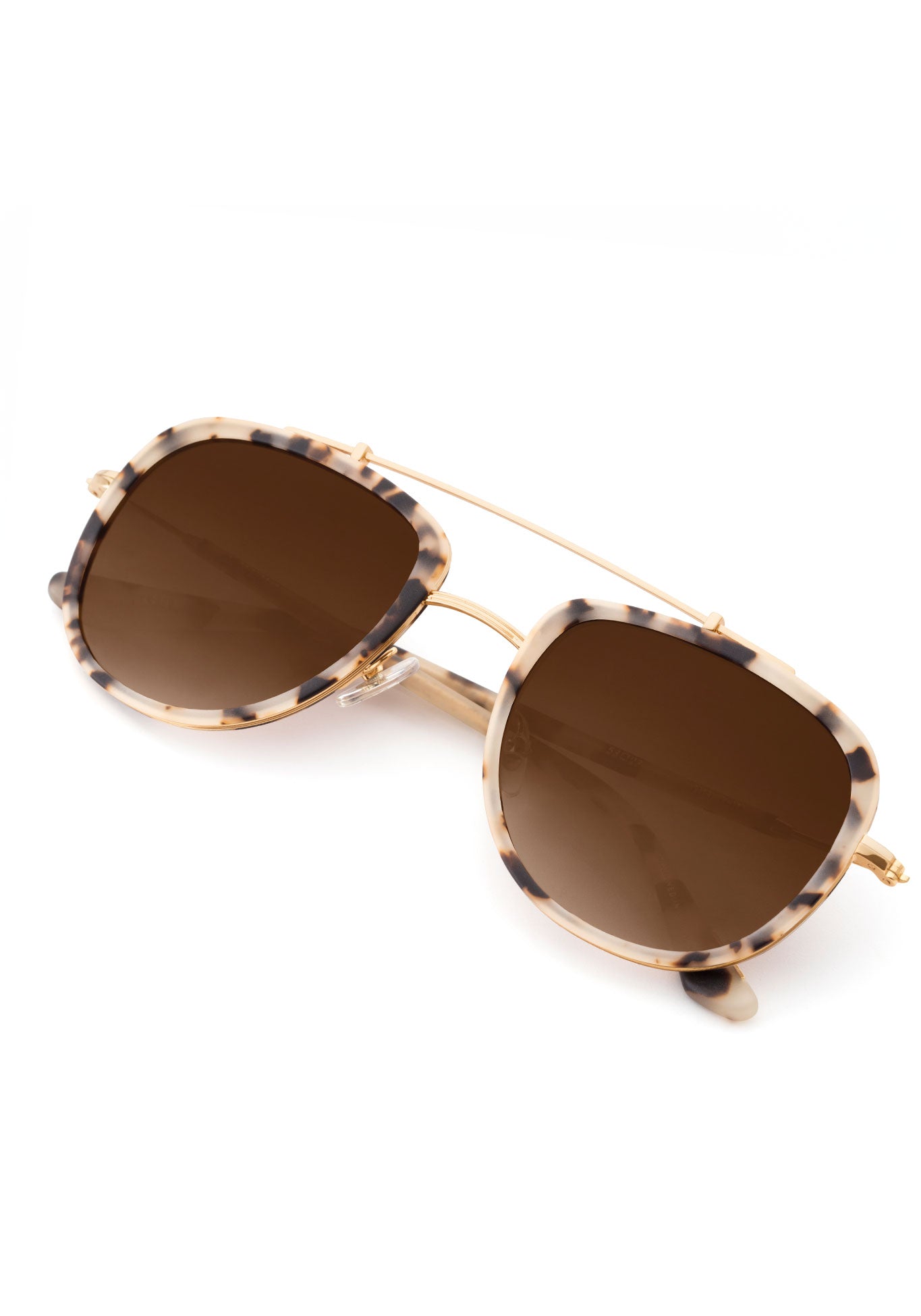 BRETON Matte Oyster 24K Gold Polarized Sunglasses - UV Protection for Driving, Beach & Outdoor Activities