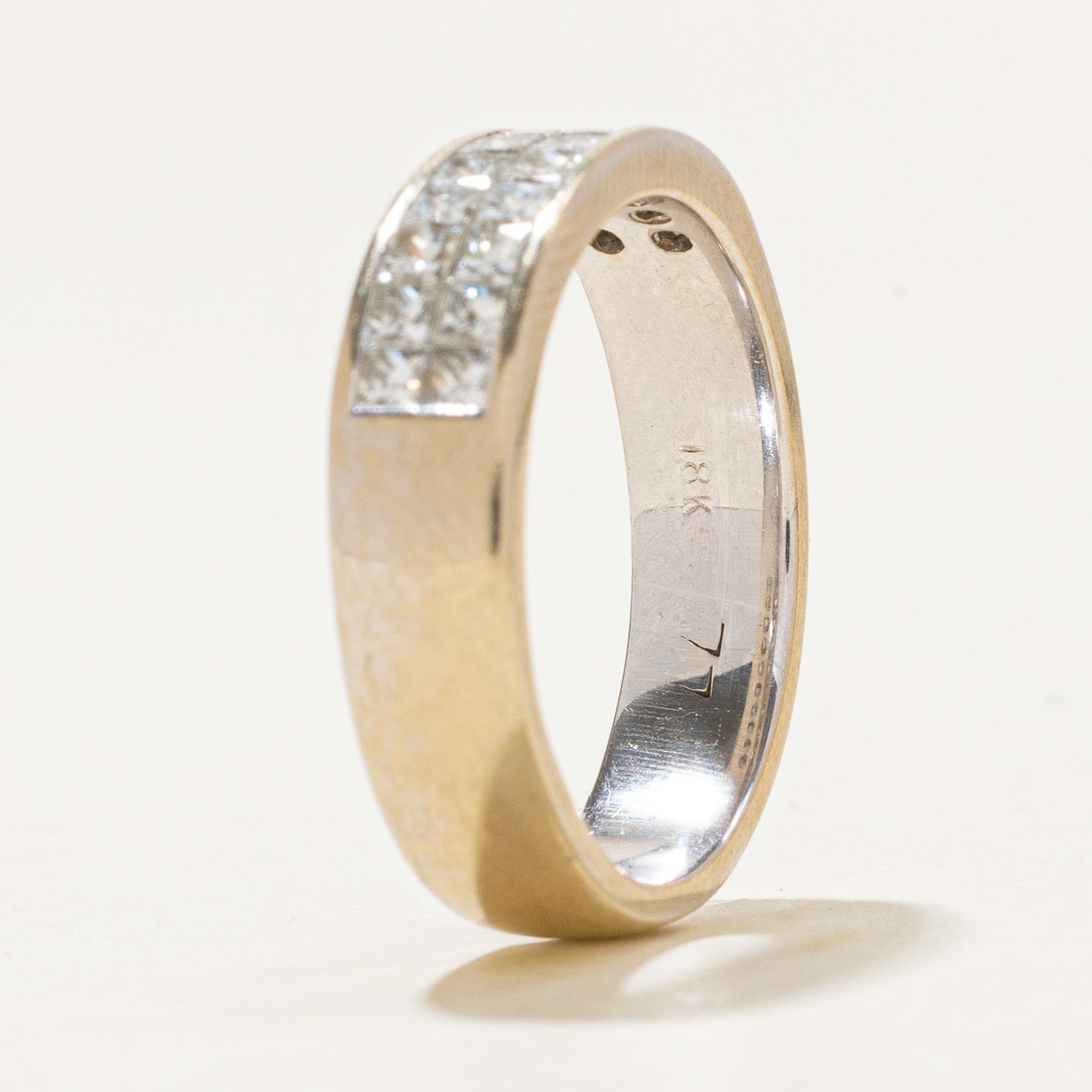 Double Row Semi Eternity Diamond Band Ring - 0.77 Carat Total Weight (CTW) - Size 5.5 - Perfect for Anniversary, Engagement, or Wedding Gift
