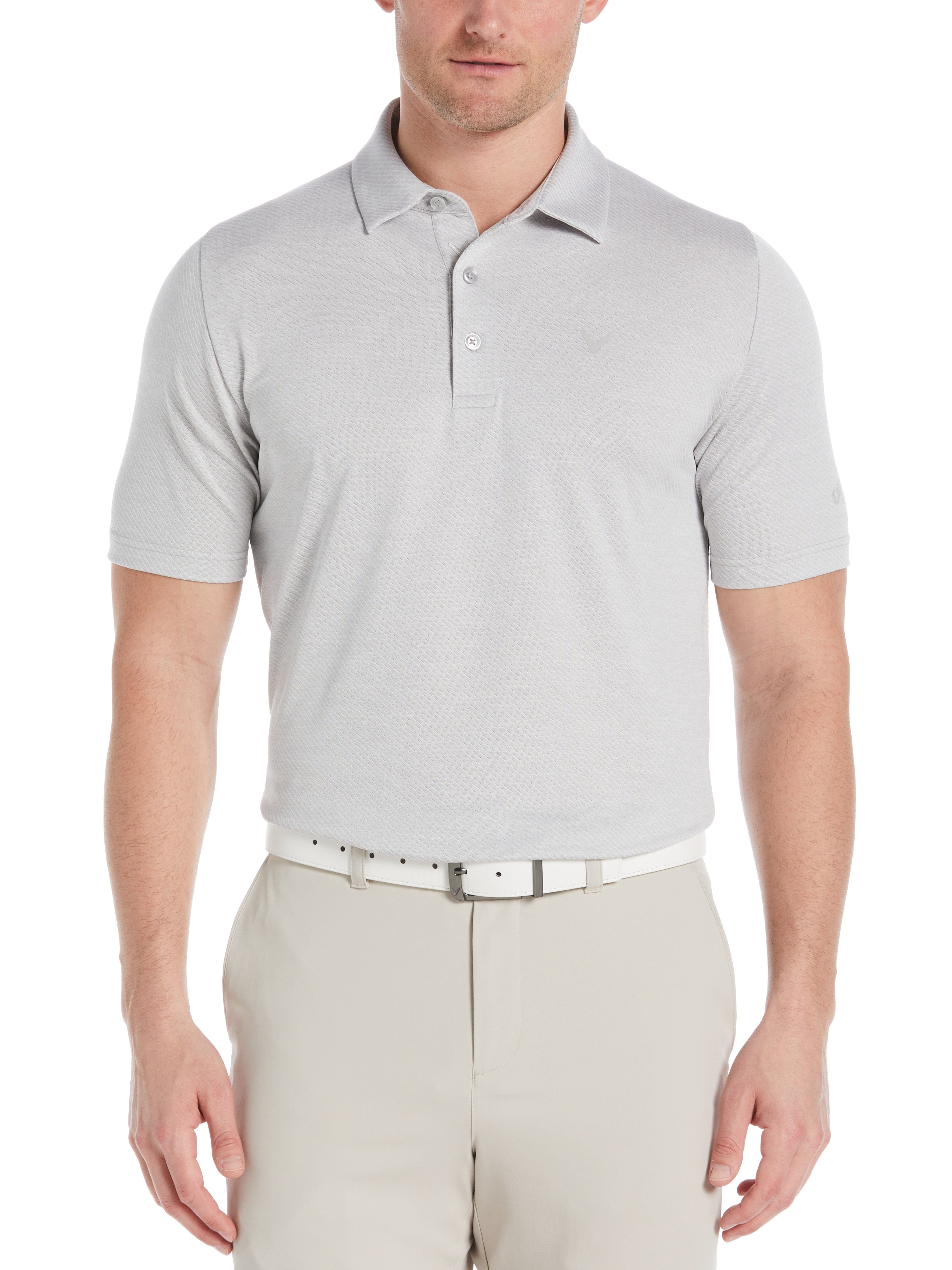Men's Swing Tech™ Ventilated Heather Jacquard Polo Shirt - Breathable Moisture-Wicking Golf & Casual Wear for Summer Outdoor Activities
