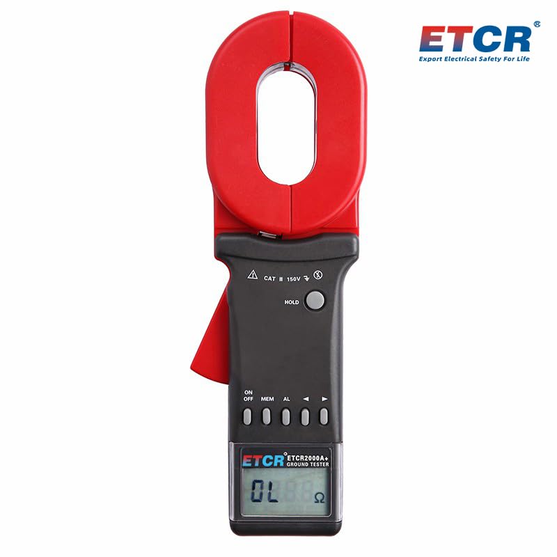 ETCR2000A+ Clamp Type Earth Resistance Tester - Non-Contact Surface Resistance Meter for Electrical Safety Testing (ETCR2000+/ETCR2000C+ Models Available) - Perfect for Industrial Maintenance, Grounding System Checks & Power Line Inspections