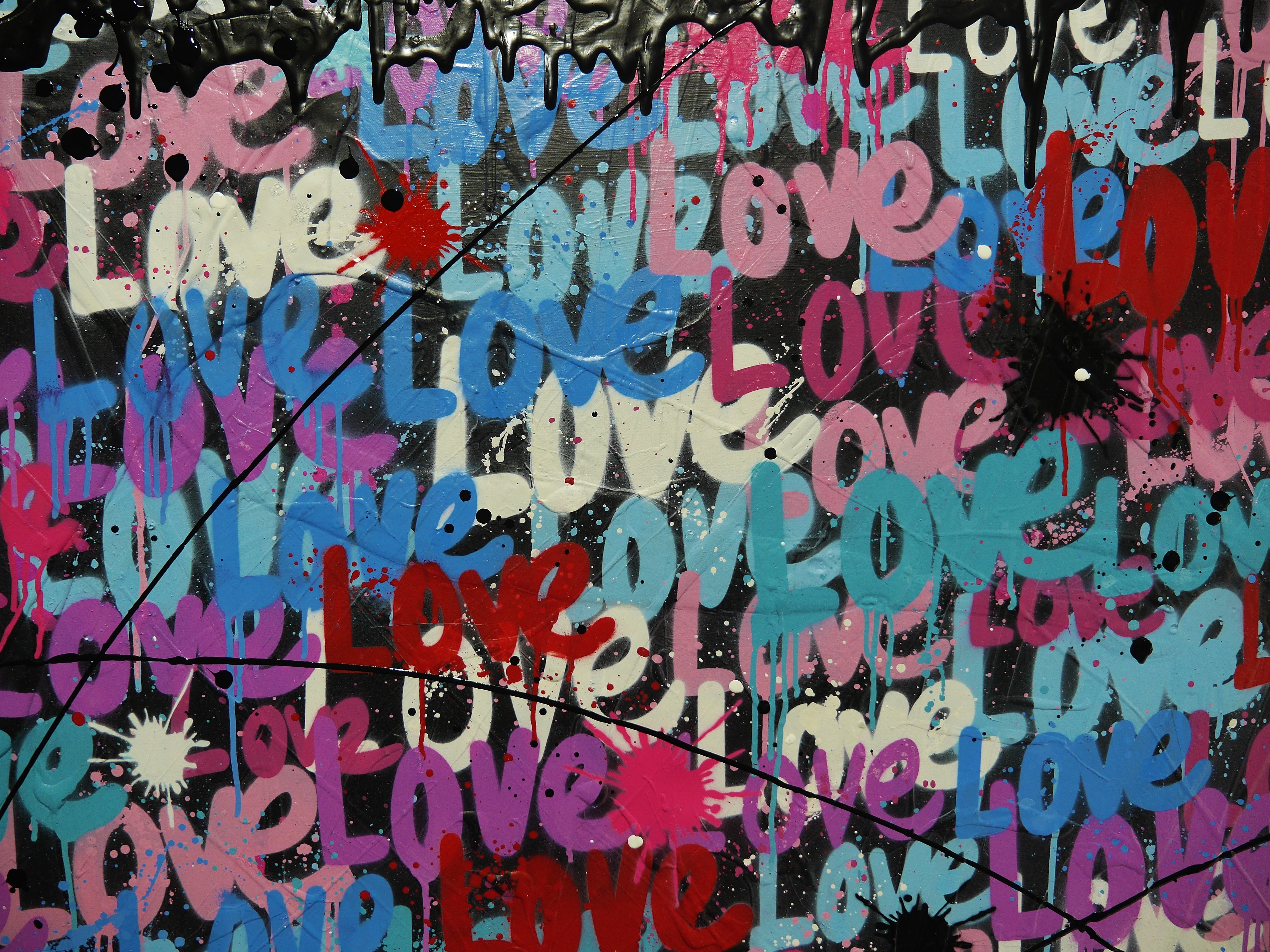 92cm x 100cm Textured Urban Pop Art Canvas Painting - Modern Wall Decor for Living Room, Bedroom & Office