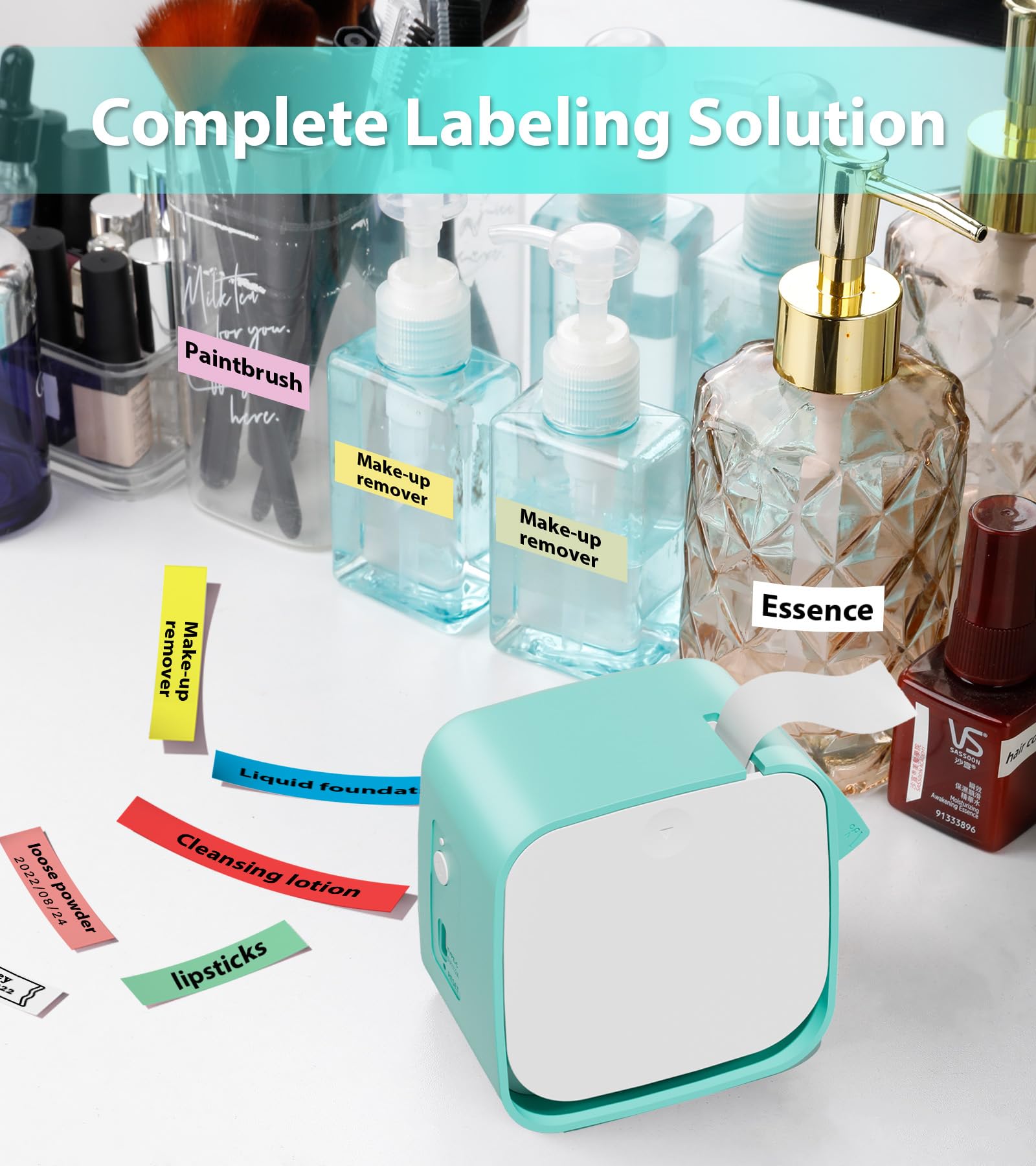 Rechargeable Bluetooth Label Maker Machine with Tape - Portable M960 Mini Label Printer for Home, School, Office & Kids Organization | Compatible with iOS & Android | Multiple Font Styles for Custom Labels | Perfect for Organizing Pantry, Classroom Supplies & Toy Storage