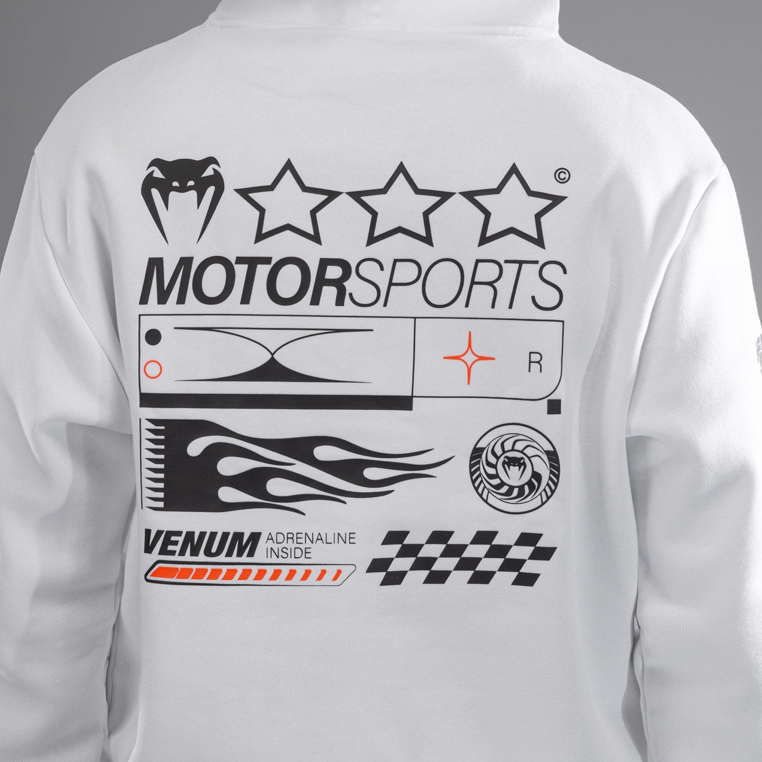 Venum Motorsport Hoodie - Snow White | Men's & Women's Stylish Pullover for Gym, Streetwear & Winter Sports | Comfortable & Trendy Athletic Wear