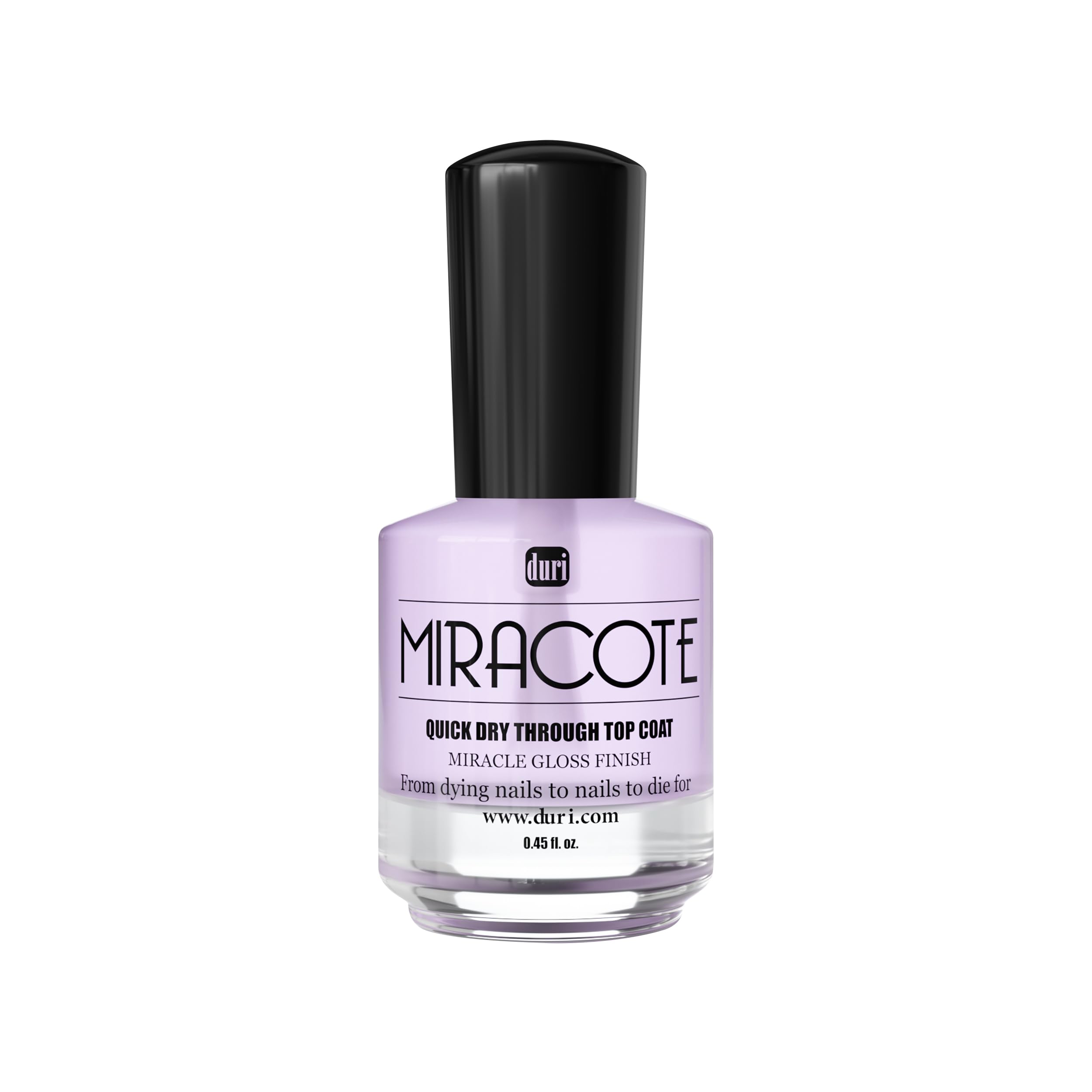 Miracle Gloss Top Coat - Quick Dry, Non-Yellowing, Long Lasting for Nail Polish Protection - Salon & Home Use