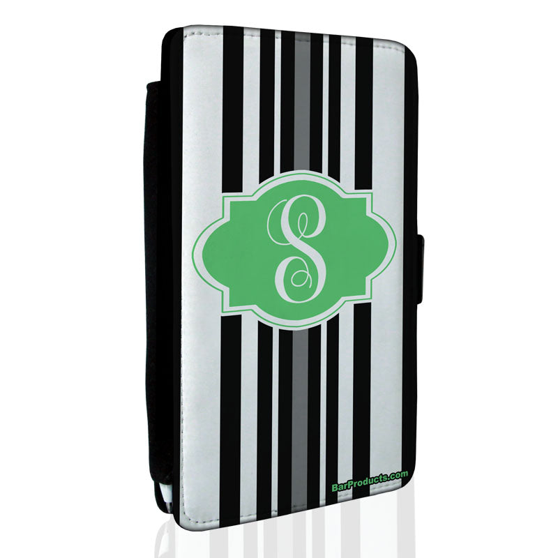 Personalized Monogram Stripes Guest Check Pad Holder - Custom Name Restaurant Server Notepad for Waitstaff, Hostess & Hospitality Use