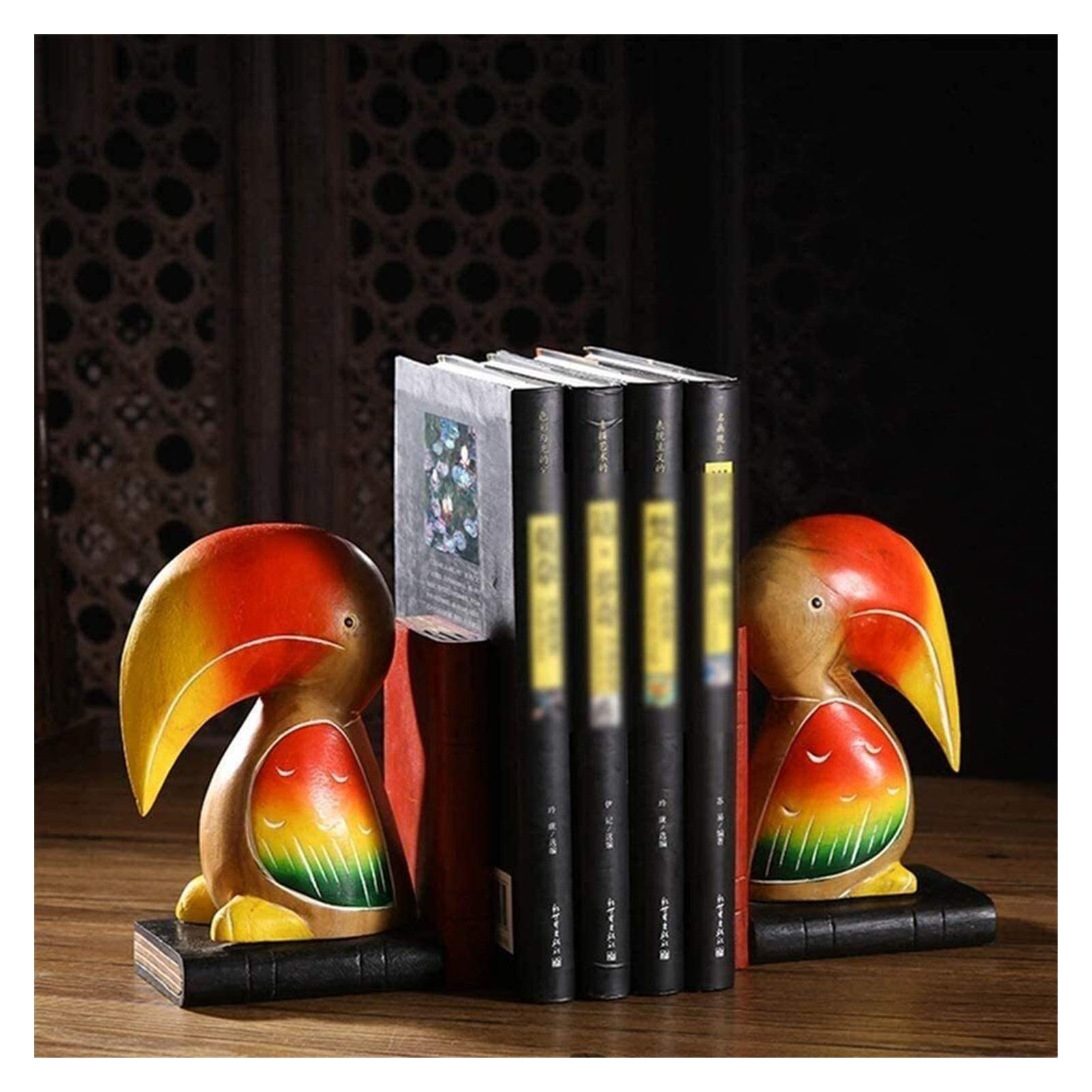 BUYT Heavy Duty Book Ends for Office & Study - Decorative Rustic Bookshelf Decor with Bird Design, Unique Bookend Set for Organizing Books | Perfect for Home Office, Library & Bookshelf Organization