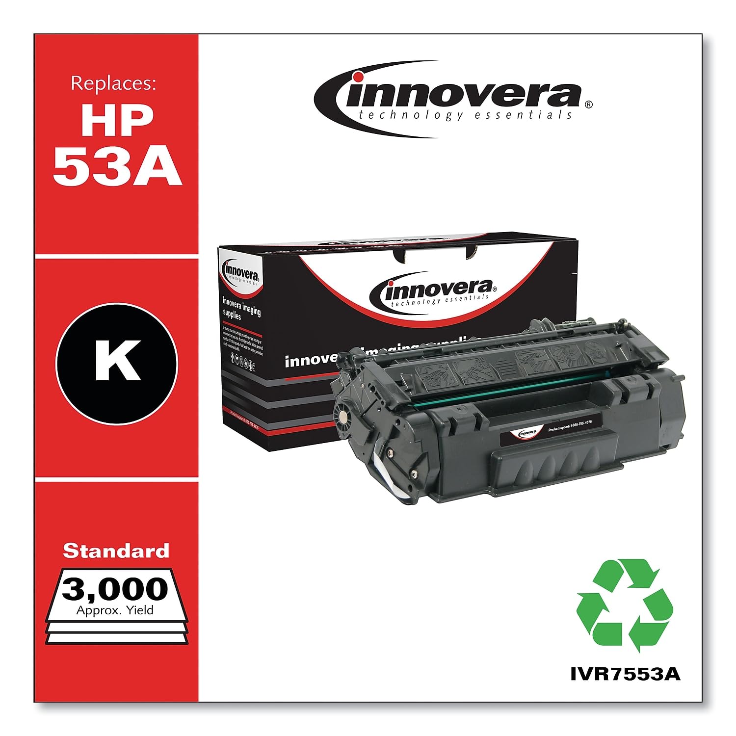 Remanufactured HP Q7553A 53A Black Laser Toner Cartridge - Compatible with HP LaserJet Printers | Office & Home Printing Solution