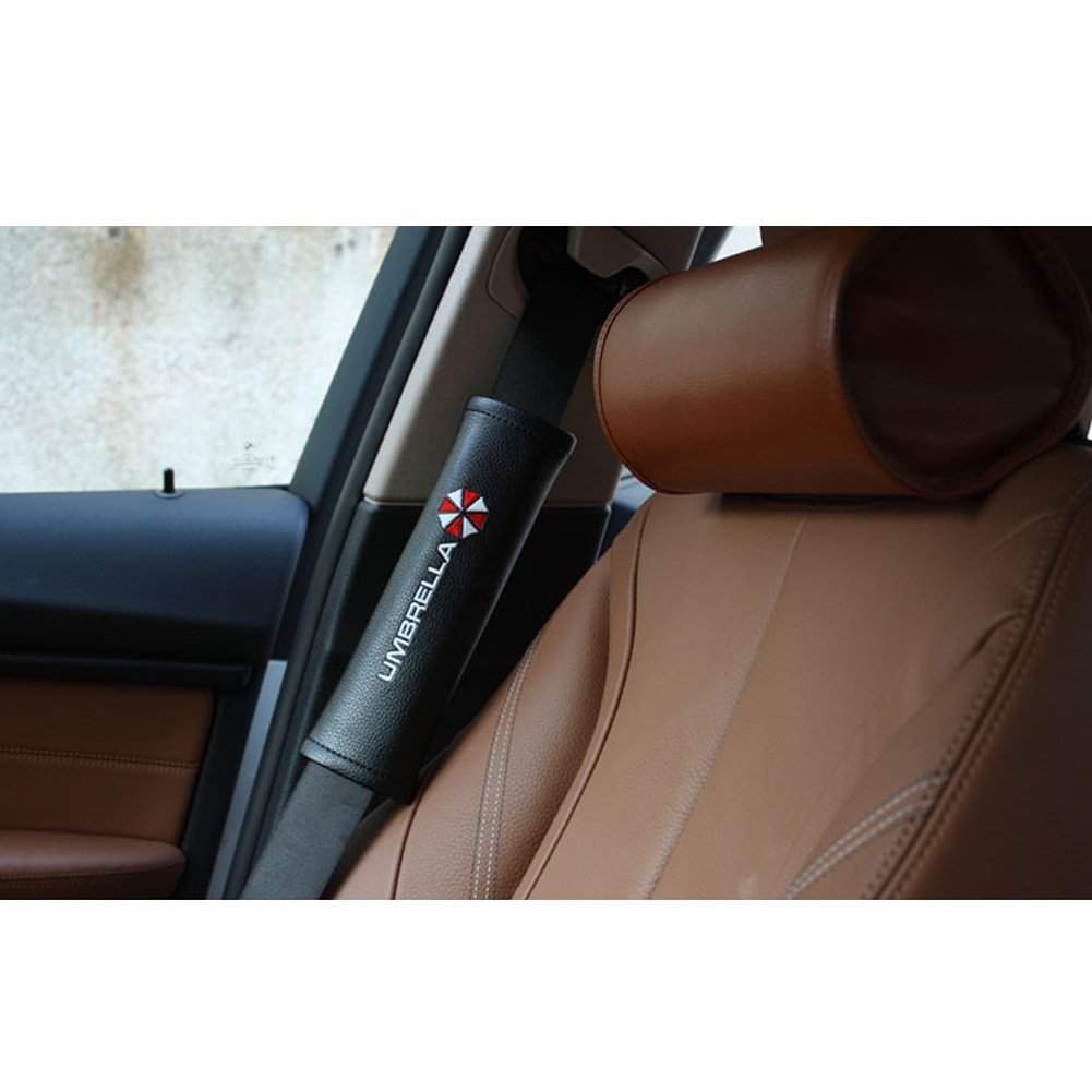 Premium Leather Seat Belt Shoulder Pad for Cars - Black | Comfortable & Adjustable Strap Cover | Perfect for Long Drives, Road Trips & Daily Commutes
