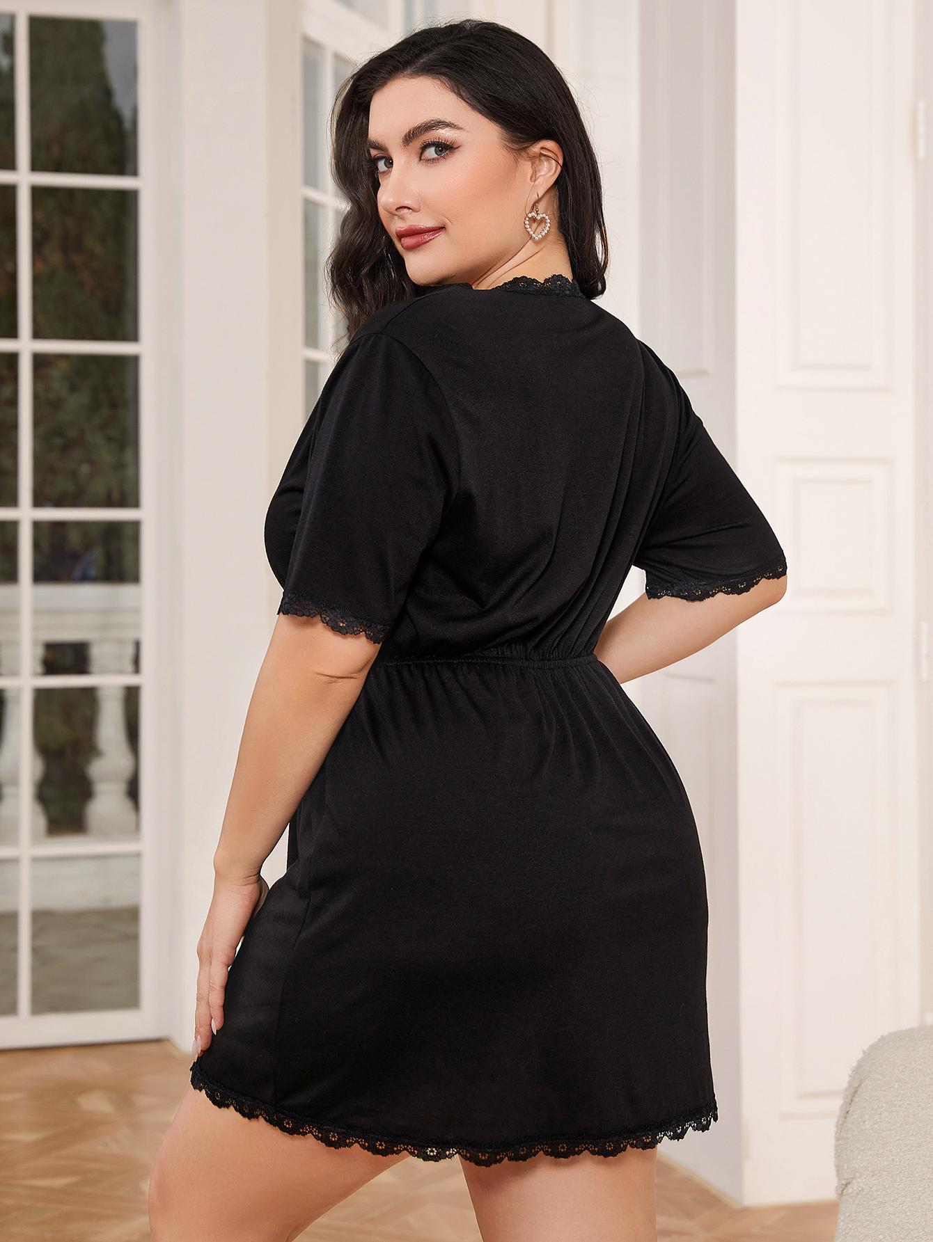 Elegant Plus Size Black Lace Resort Dress for Women - Perfect for Beach Vacations, Summer Parties & Evening Events