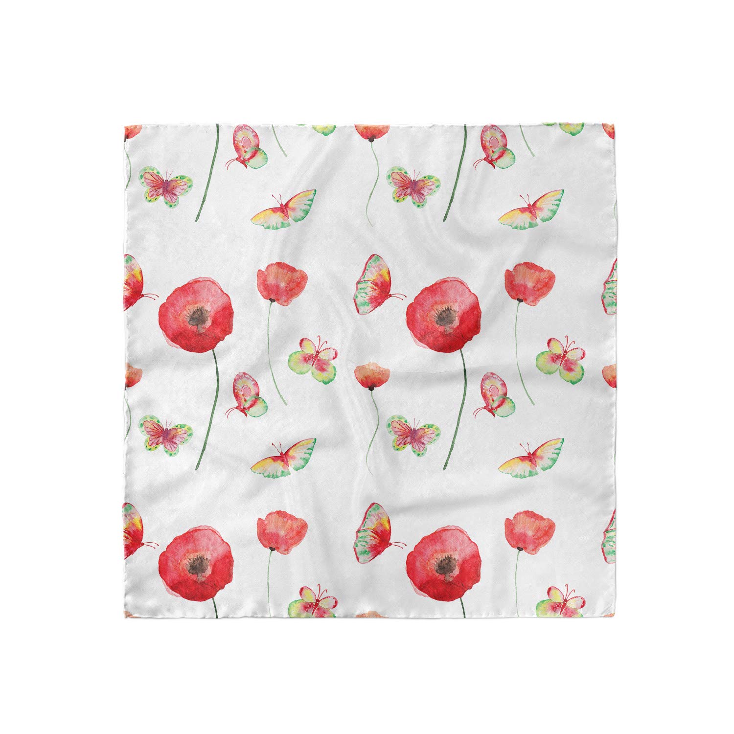Ambesonne Vintage Hair Scarf - Floral Butterfly Print Head Wrap for Women, Boho Style Bandana, Perfect for Summer Outfits & Beach Accessories