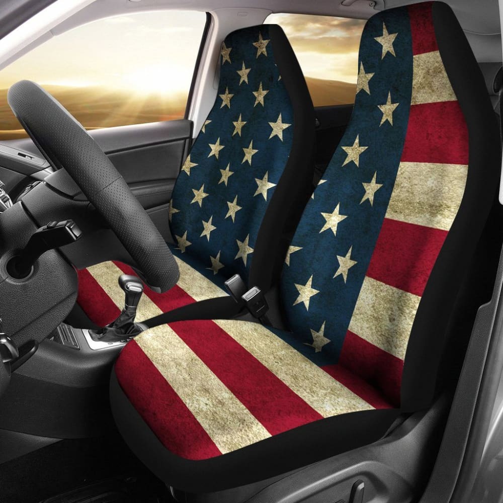American Flag Freedom Seat Covers for Cars & Trucks - Patriotic USA Design - Universal Fit - Durable & Comfortable - Perfect for 4th of July, Veterans Day & Patriotic Events