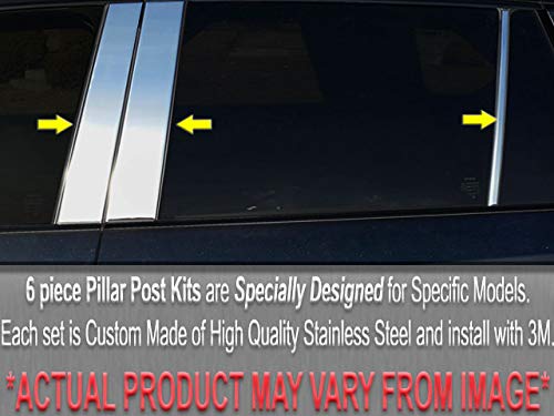 BRIGHTT-QA721368 6-Piece Stainless Steel Pillar Trim Kit for 1999-2004 Jeep Grand Cherokee - Exterior Door Pillar Covers for Enhanced Style & Protection
