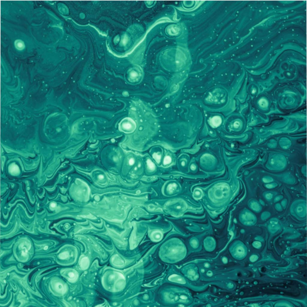 Abstract Teal Bubbles Acrylic Painting Emerald Microfiber Duvet Cover Queen Size - Soft Luxury Bedding Set for Modern Bedroom Decor