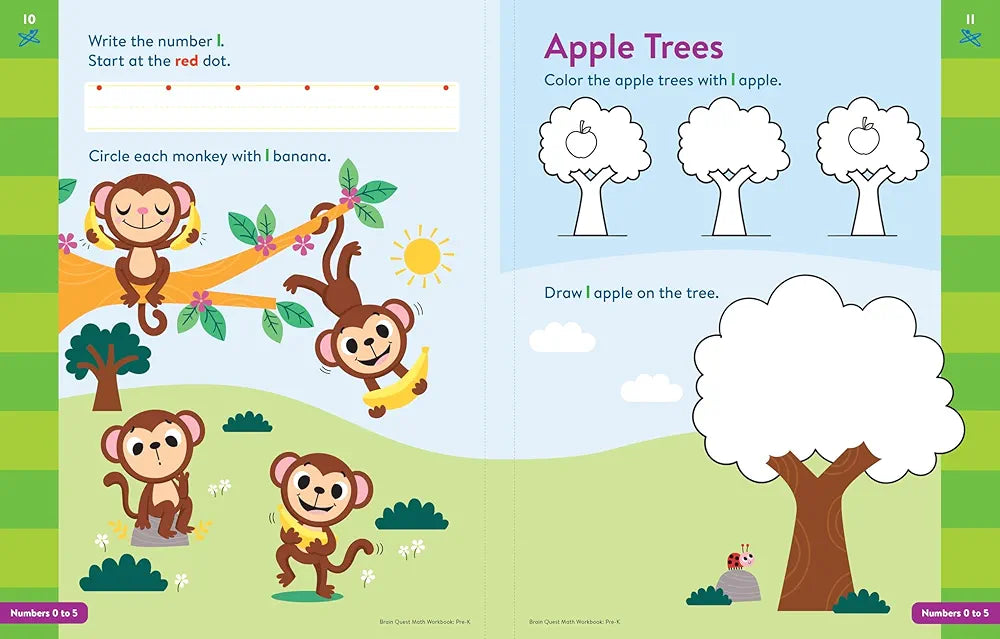 Brain Quest Math Workbook for Pre-Kindergarten - Fun Learning Activities for Kids at Home & School