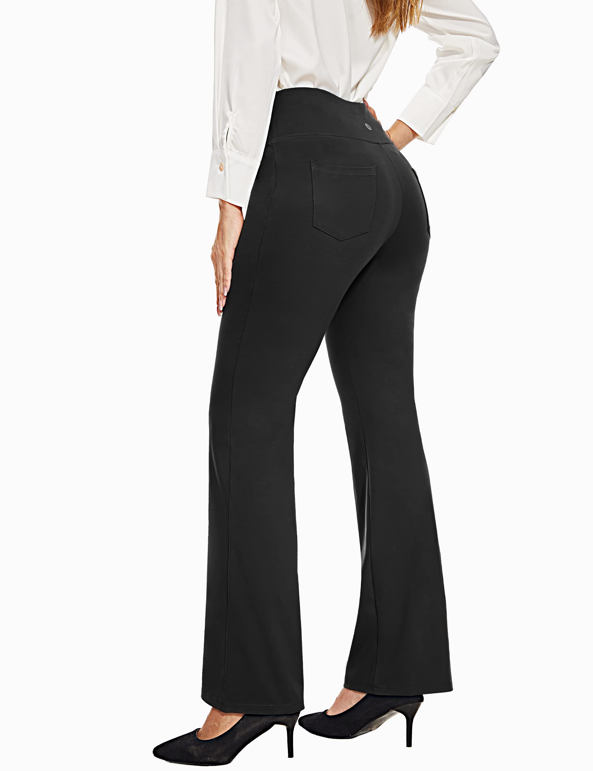 Desol Flare Leggings for Women - High Waisted Bootcut Yoga Pants with Pockets, Tummy Control Bootleg Work Pants | Perfect for Yoga, Gym, Office & Casual Wear
