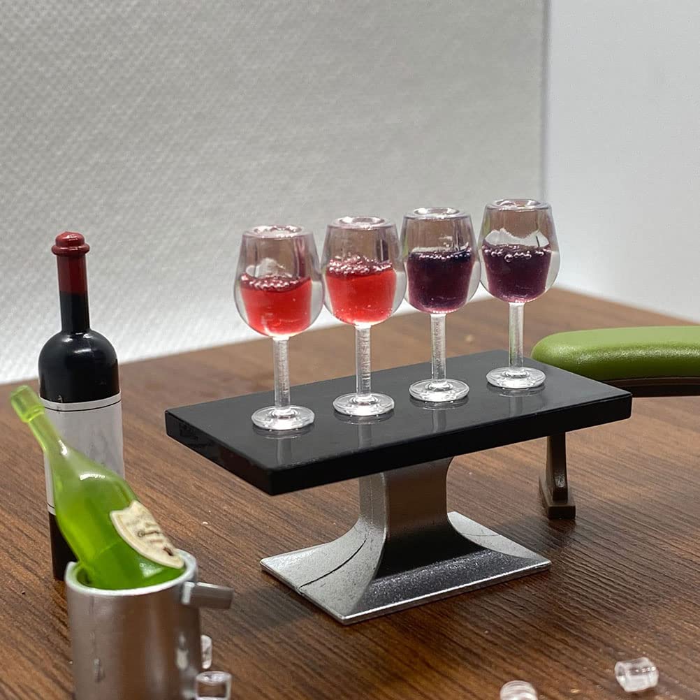 1:12 Scale Miniature Dollhouse Wine Glasses Set - 20 Pcs Tiny Champagne Glasses for Dollhouse Accessories | Perfect for DIY Miniature Crafts, Dollhouse Decor, and Model Scenes