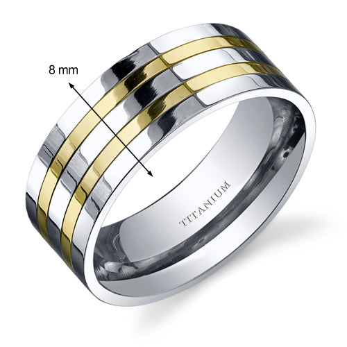 Men's Titanium Wedding Band Ring Size 8 - Durable & Lightweight for Everyday Wear, Gym, Travel & Outdoor Activities