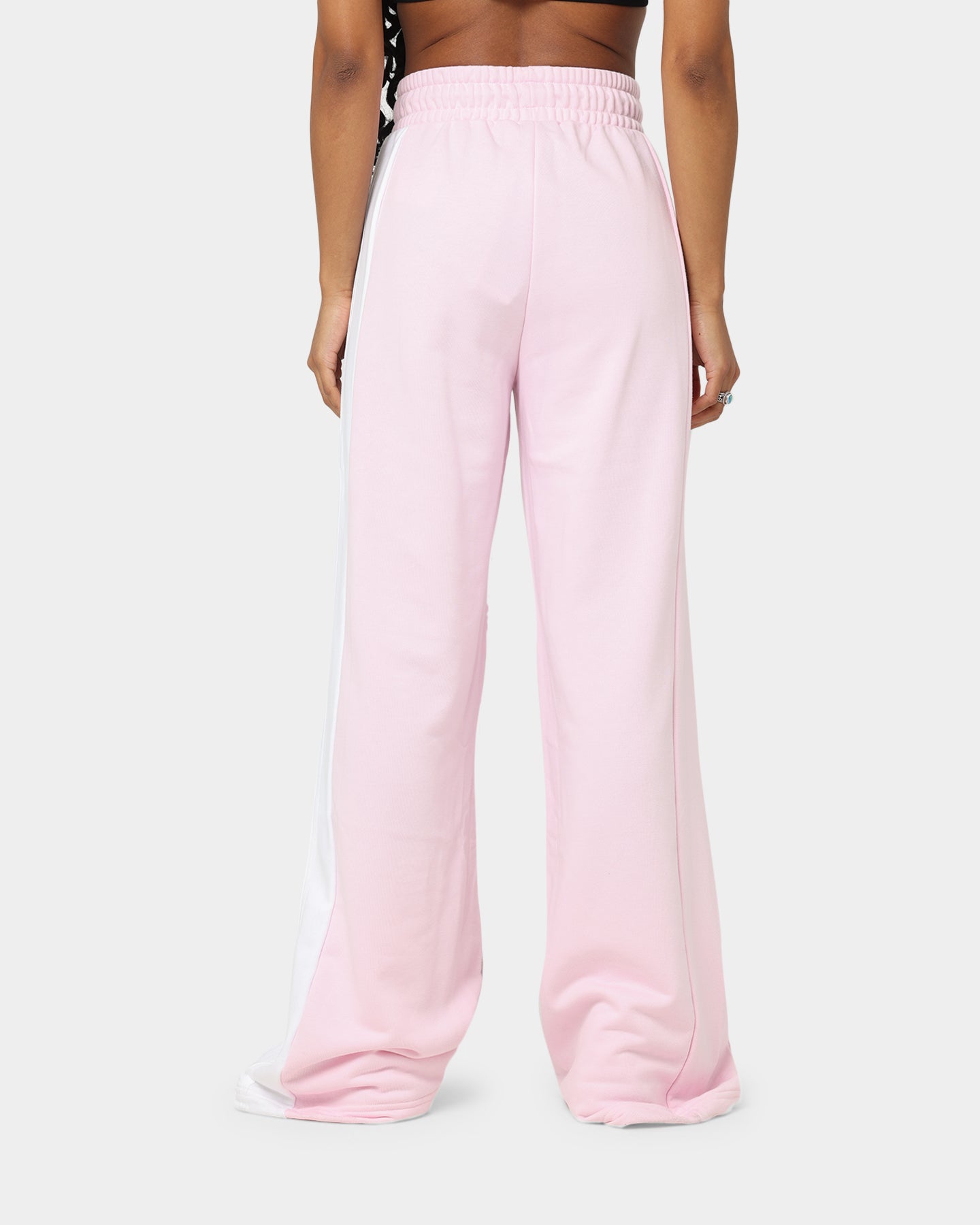 Adidas Women's Wide Leg Sweatpants - Soft Fleece Joggers with Elastic Waistband, Clear Pink Lounge Pants for Yoga, Running & Casual Wear