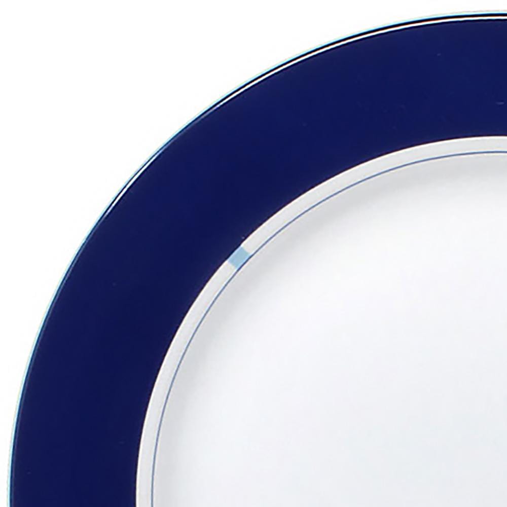 Jet Set Blue Set of 4 Accent Dinner Plates - Elegant Ceramic Plates for Fine Dining, Entertaining & Home Decor - Perfect for Dinner Parties, Weddings & Special Occasions