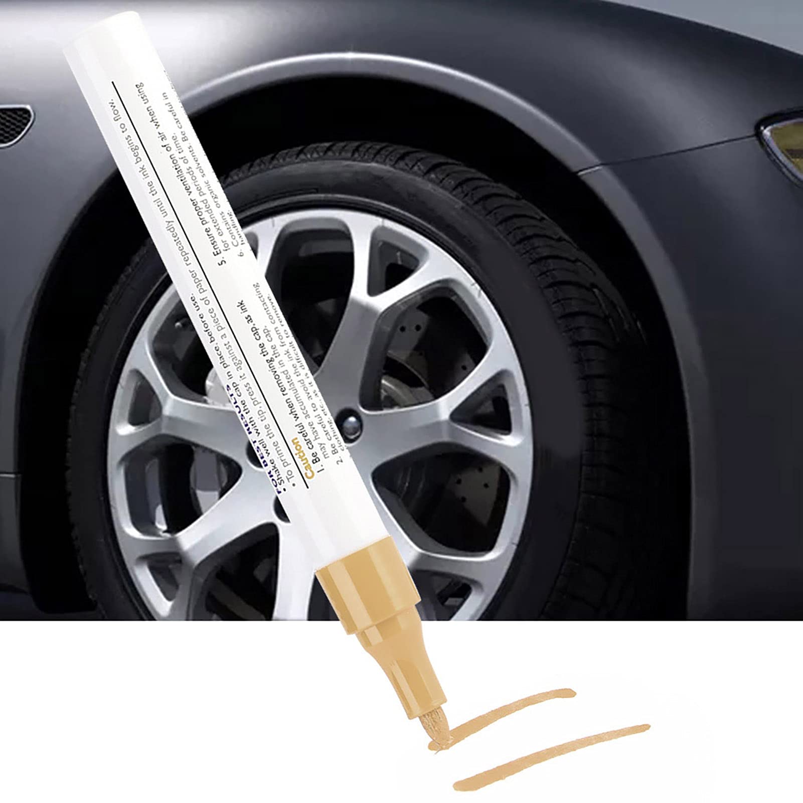 Waterproof Car Tire Paint Pen - Fast Drying Pigment Marker for Cars, Trucks & SUVs - All Surface Gold Paint Marker - Perfect for Custom Tire Lettering & Vehicle Detailing