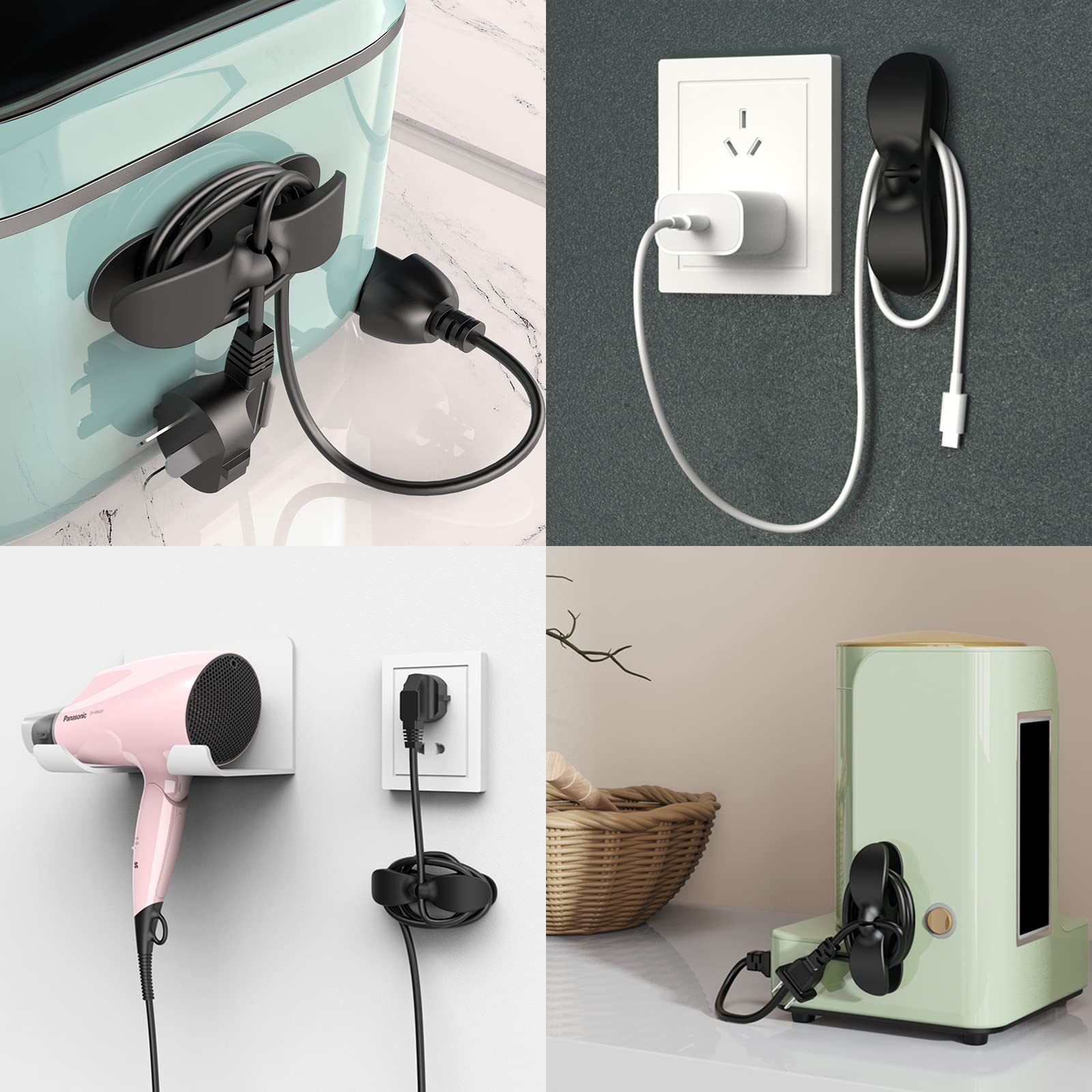 Cord Organizer for Kitchen Appliances - Cable Winder & Holder for Mixer, Air Fryer, Coffee Maker | Keep Countertops Tidy & Safe