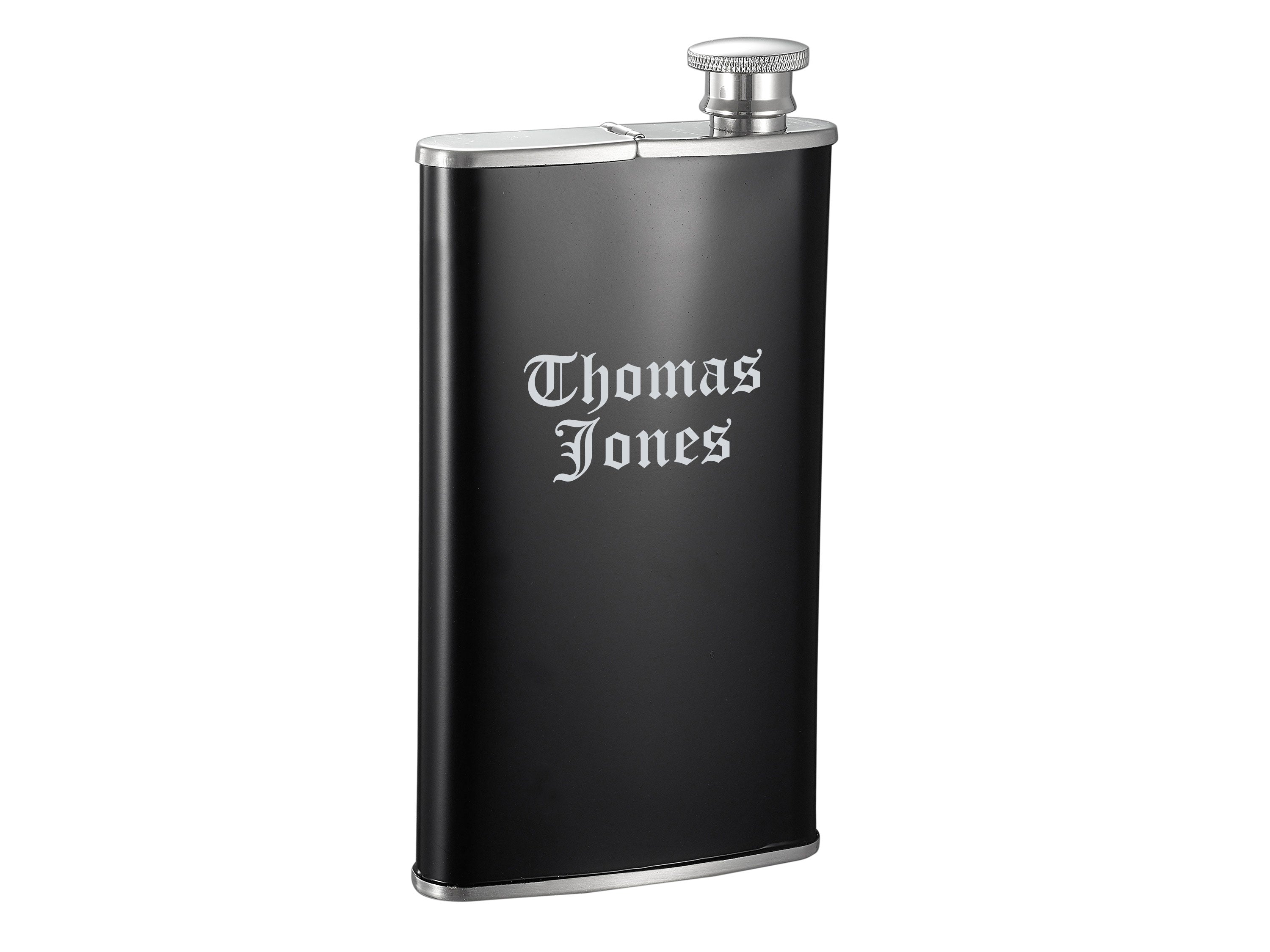 Visol Edian 4 oz Stainless Steel Flask with Cigar Case - Black Matte Finish - Perfect for Outdoor Adventures, Camping, and Gifts for Men
