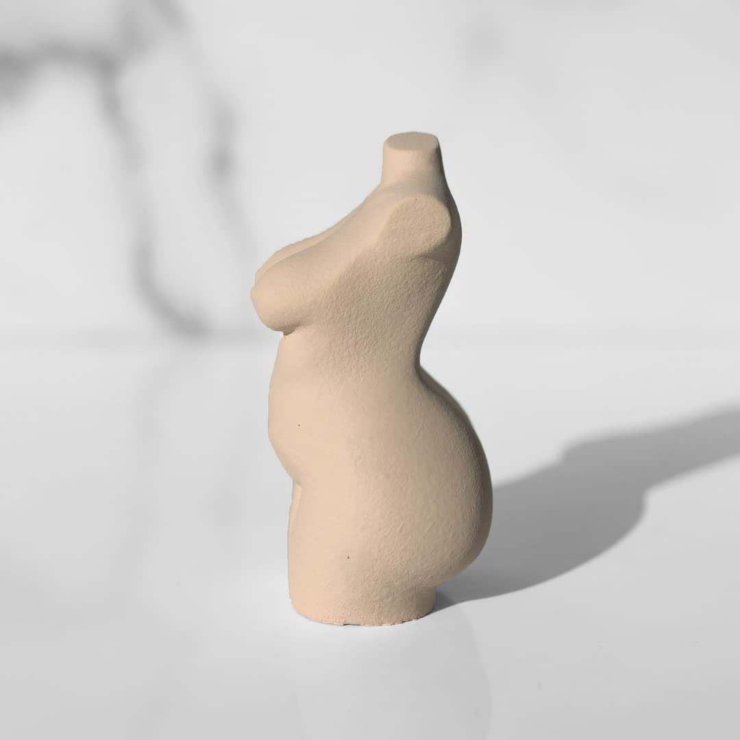 Luna Rose Concrete Goddess Statue - Minimalist Home Decor for Living Room, Bathroom & Vanity | Bohemian Style Indoor Statue for Meditation Spaces & Yoga Studios