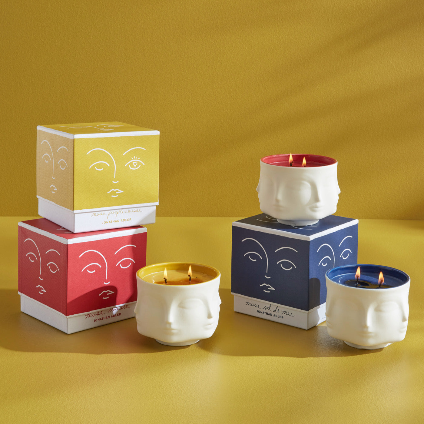 Muse Couleur Pamplemousse Scented Candle - Grapefruit Aroma Home Decor for Relaxation, Bathroom & Bedroom