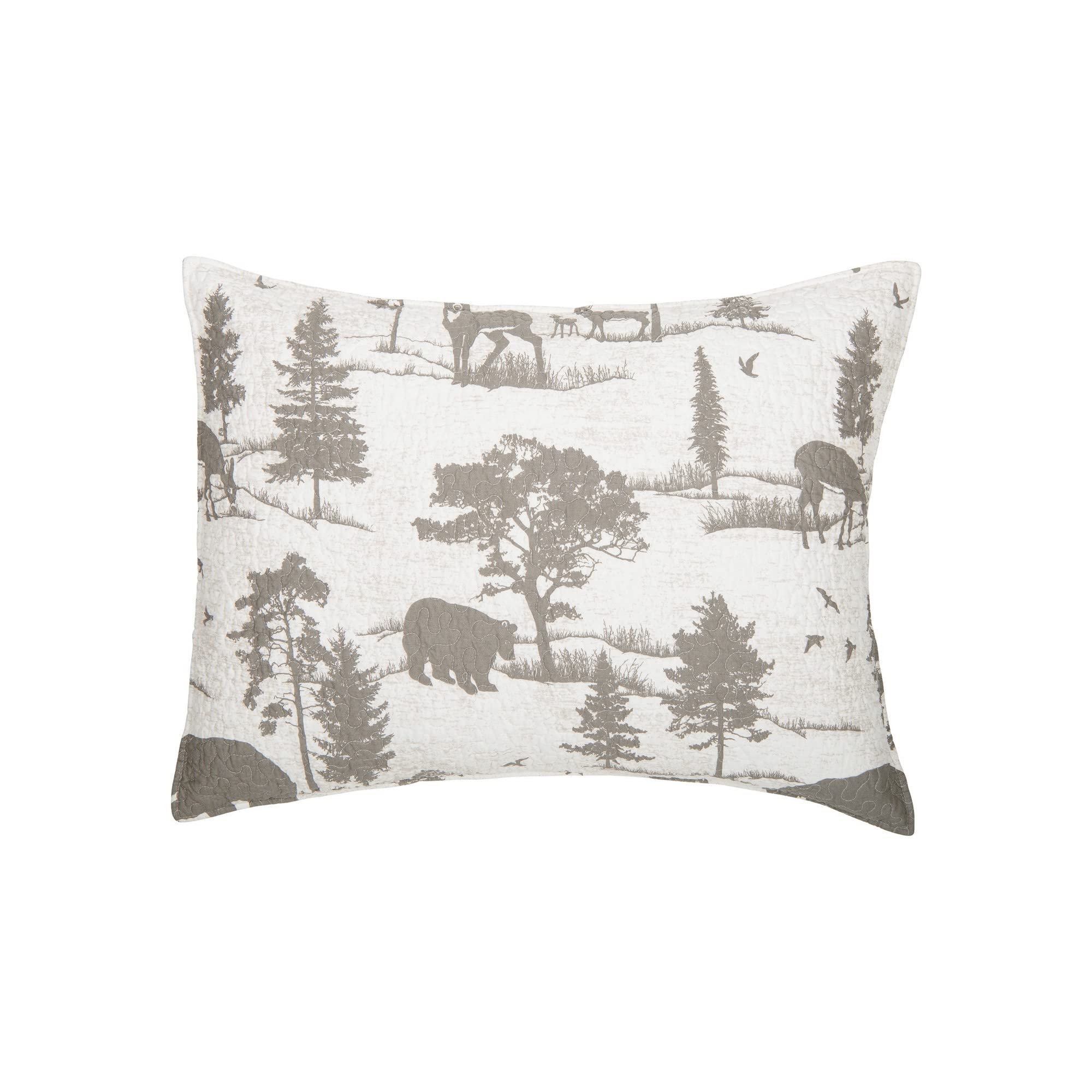 C&F Home Henderson Hideaway Full/Queen 3-Piece Reversible Quilt Set with 2 Standard Shams - Grey & White Rustic Wilderness Bear Trees Lodge Cabin Design - Cozy Bedding for Cabin Retreats, Rustic Bedrooms & Mountain Getaways