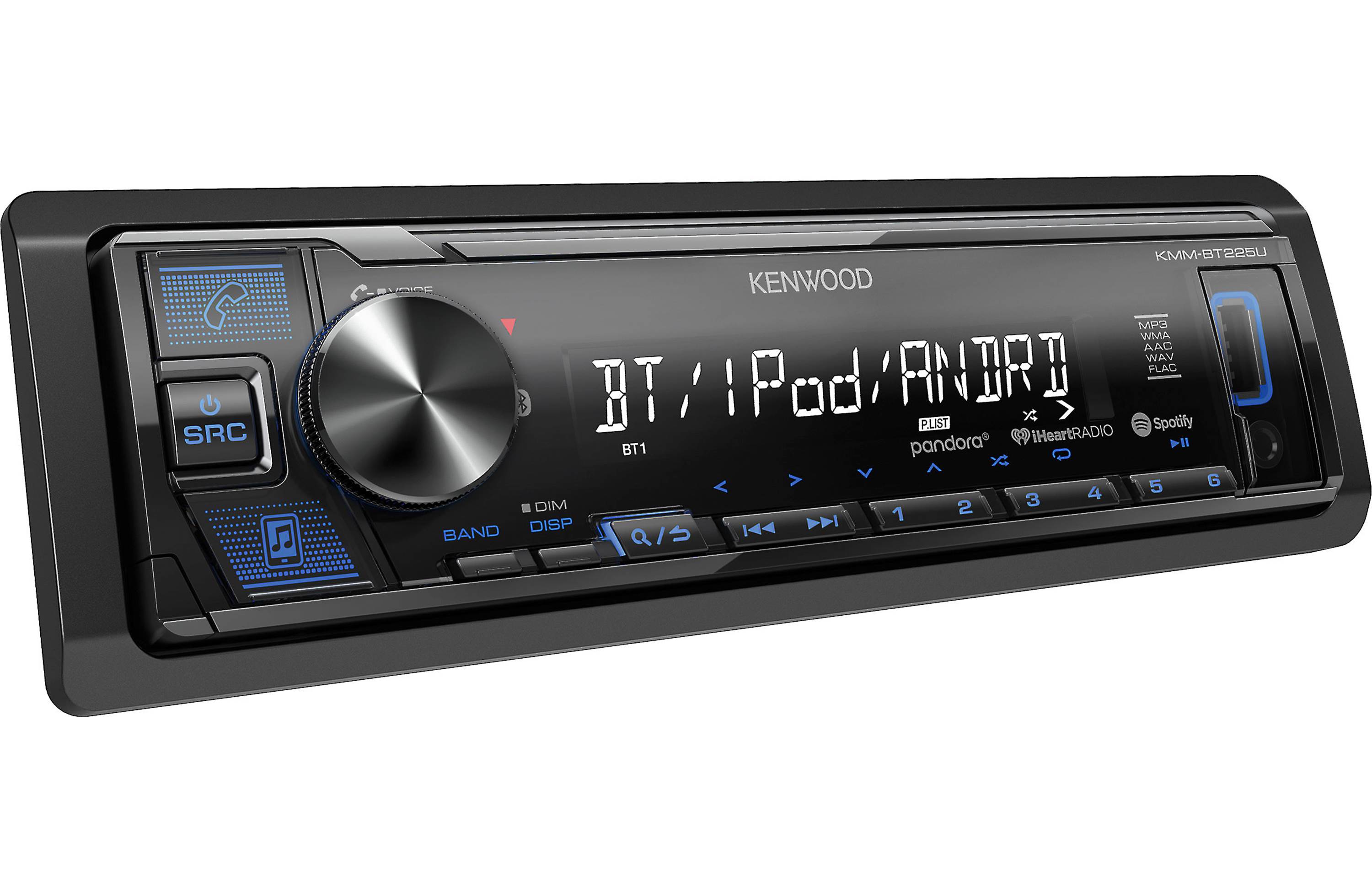 Kenwood KMM BT225U Digital Media Receiver with Bluetooth - Wireless Car Stereo for Music Streaming & Hands-Free Calling - Perfect for Road Trips & Daily Commutes