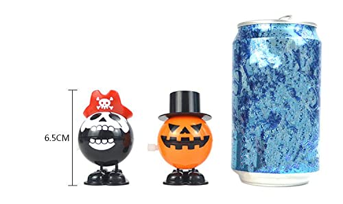 2Pcs Halloween Wind-Up Jumping Pumpkin Pirate Toys - Fun Plastic Clockwork Toys for Kids, Cool Children's Gift | Perfect for Halloween Parties, Trick-or-Treat Favors & Holiday Playtime