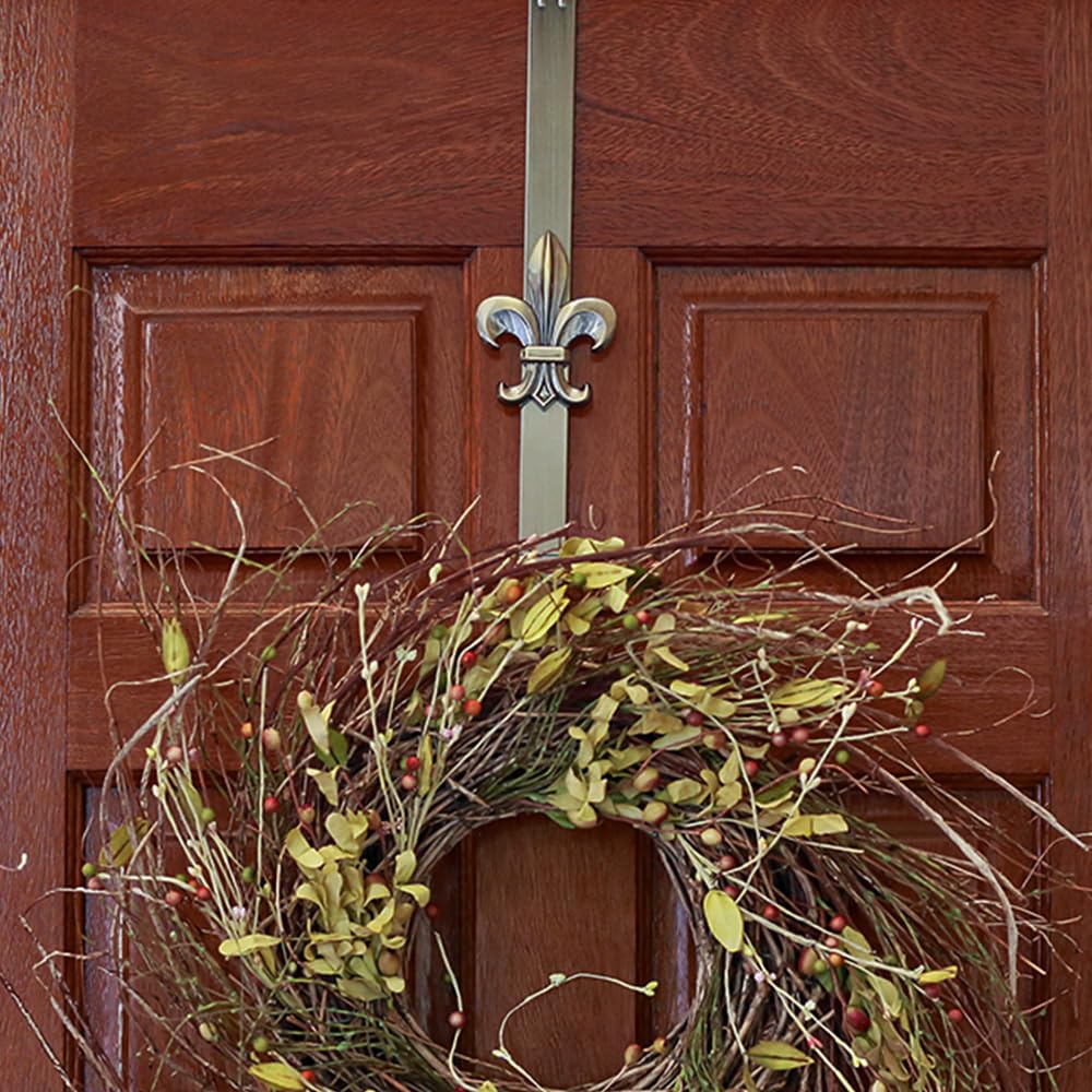Adjustable Wreath Hanger 2-Pack - Antique Brass for Door Decor