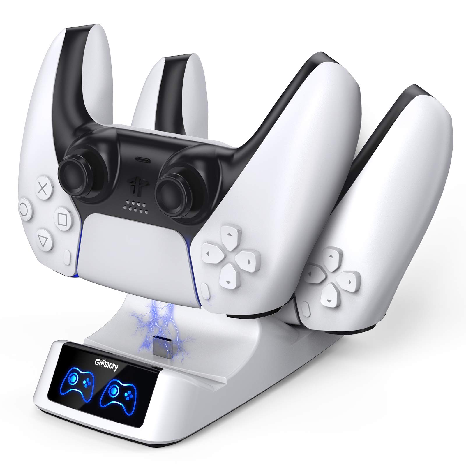 Gameeco PS5 Controller Charger Dock - Dual USB Type C Fast Charging Station with LED Indicators & Safety Chip for Sony PlayStation 5 - Perfect for Gaming Sessions & Multiplayer Setups