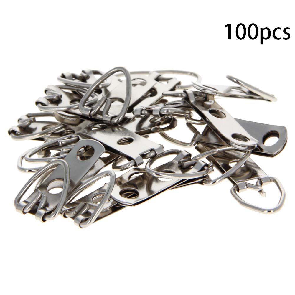 MroMax 100PCS Silver Ring Frame Buckles for Photo Hanging & Home Decor