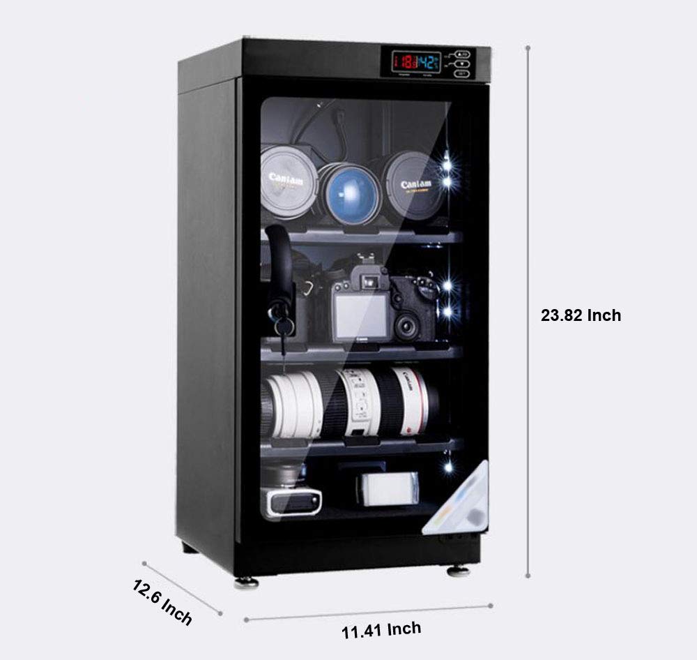 INTBUYING 50L 4-Layer Digital Control Camera Dehumidifier Box - Electronic Equipment Storage Dry Cabinet for DSLR Lenses & Cameras | Perfect for Photography Studios & Humid Climates