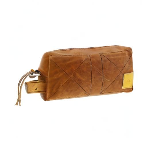 Premium Leather Baseball Travel Toiletry Bag - Handcrafted Vintage Gloves Design by FC Goods | Durable Cosmetic Organizer for Men & Women | Perfect for Baseball Games, Gym, Travel & Daily Use