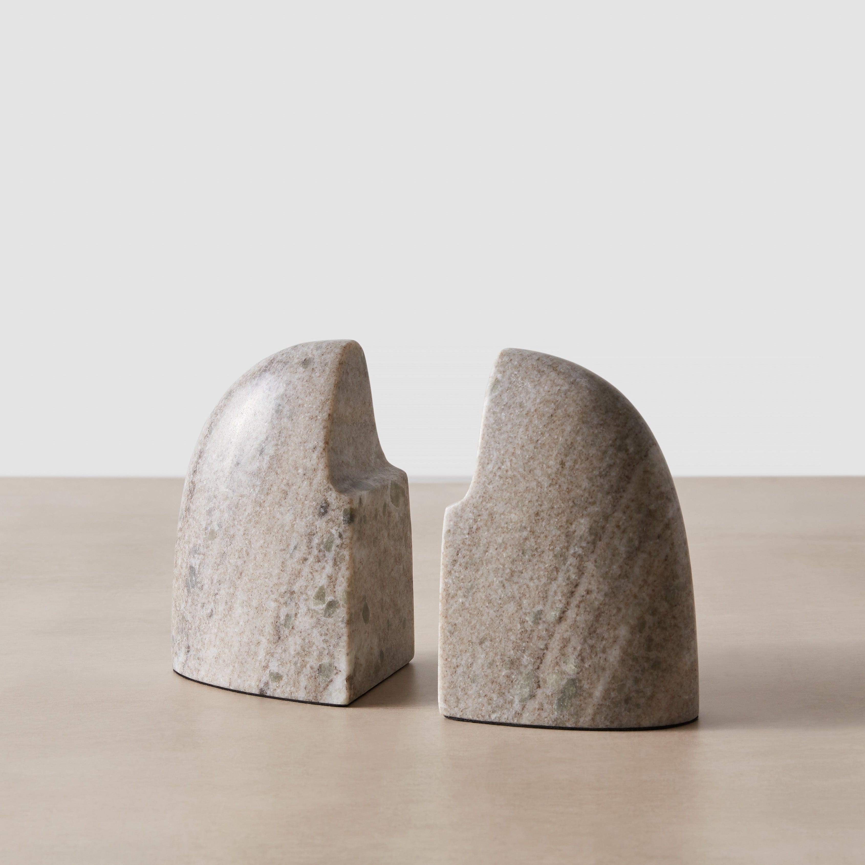 Anima Marble Bookends Set of 2 - Heavy Duty Stone Book Supports for Home Office, Library & Shelf Decor - Elegant Book Organizers for Bookshelves, Desks & Gift Giving