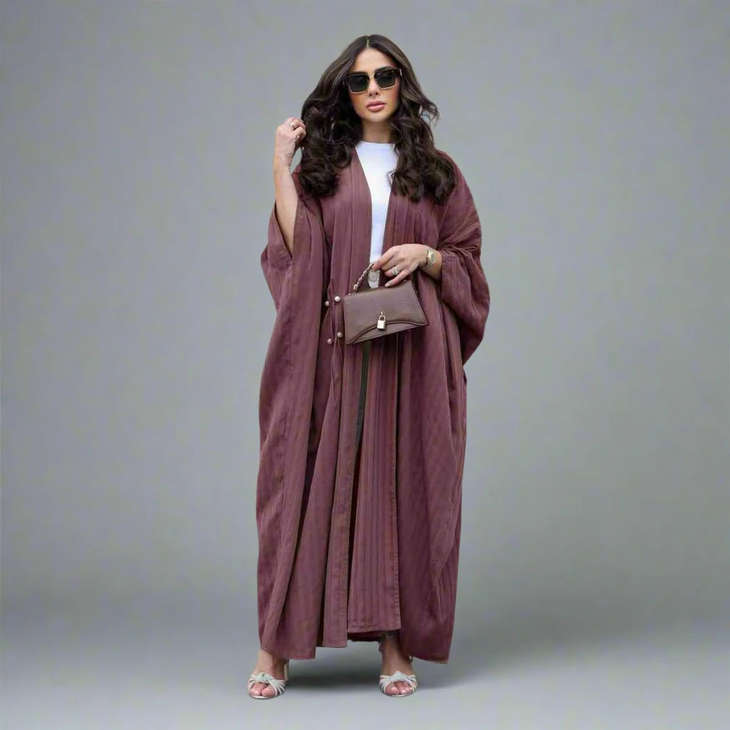 Muslim Women's Free Size Cardigan Open Abaya Dress - Modest Islamic Clothing for Prayer, Home & Outdoor Wear