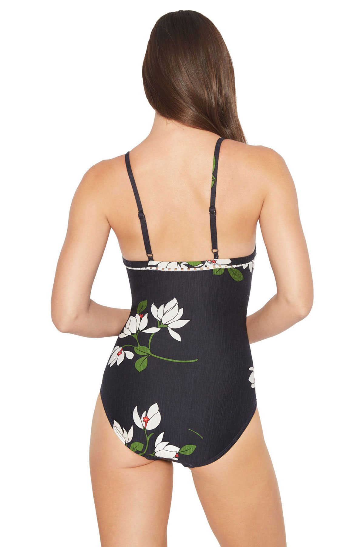 Robin Piccone Elisa V-Neck One-Piece Swimsuit - Midnight Multi Print | Beachwear, Poolside Lounge & Summer Vacation Essential