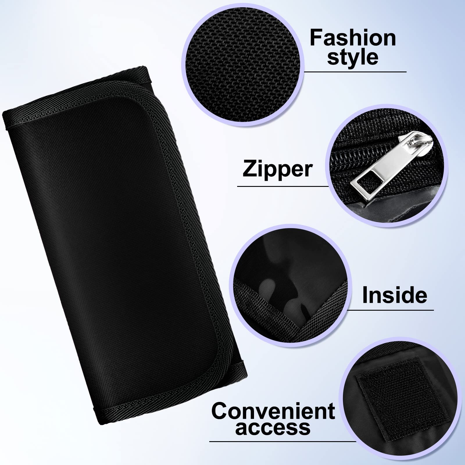 Premium Black Cash Wallet with 12 Zipper Pockets - RFID Blocking Money Organizer for Bills, Receipts & Cards | Slim Travel Wallet for Men & Women | Perfect for Budgeting, Business Trips & Daily Use