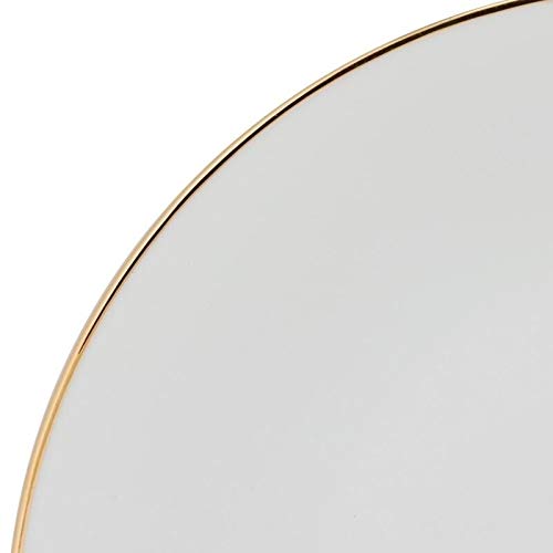 6-Piece Gold Line Charger Plate Set - Elegant Banded Round Porcelain Dinnerware for Formal Dining & Special Occasions
