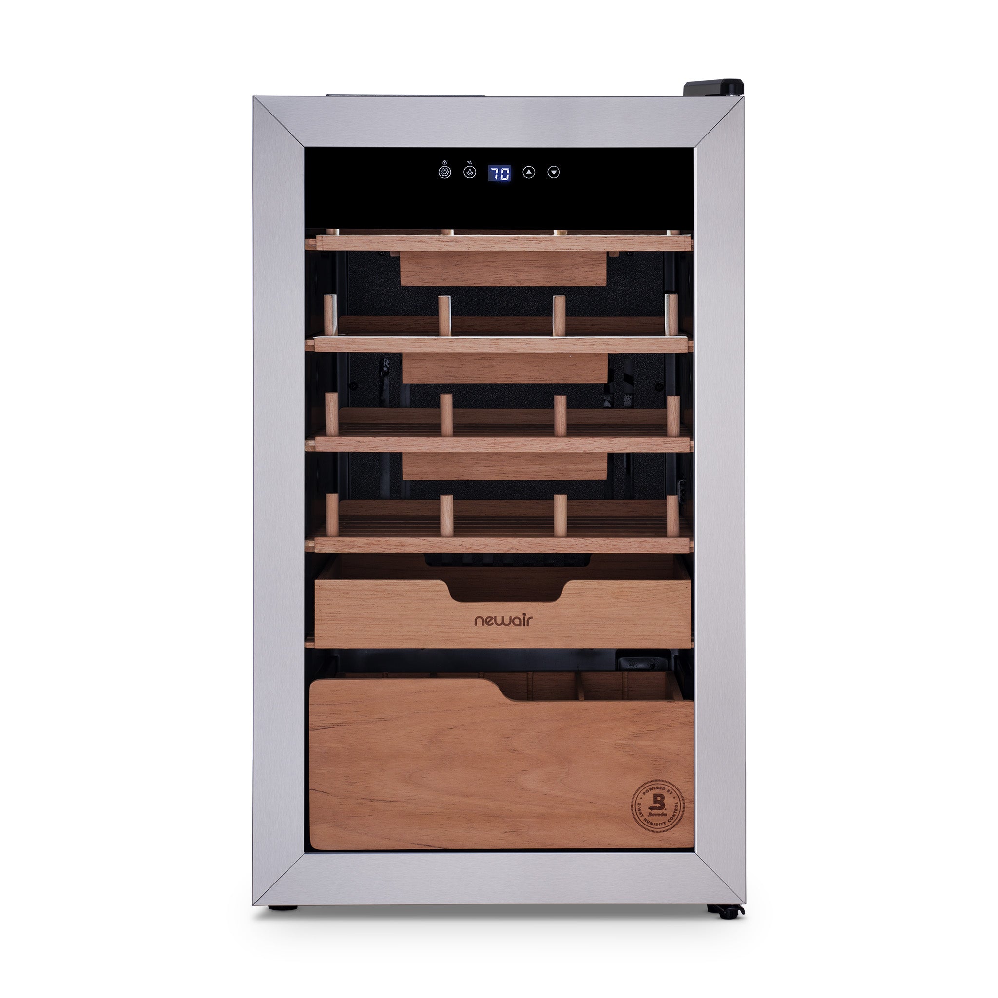 Newair® x Boveda 500-Count Electric Cigar Humidor with Digital Hygrometer - Perfect for Home, Office & Cigar Lounge Storage