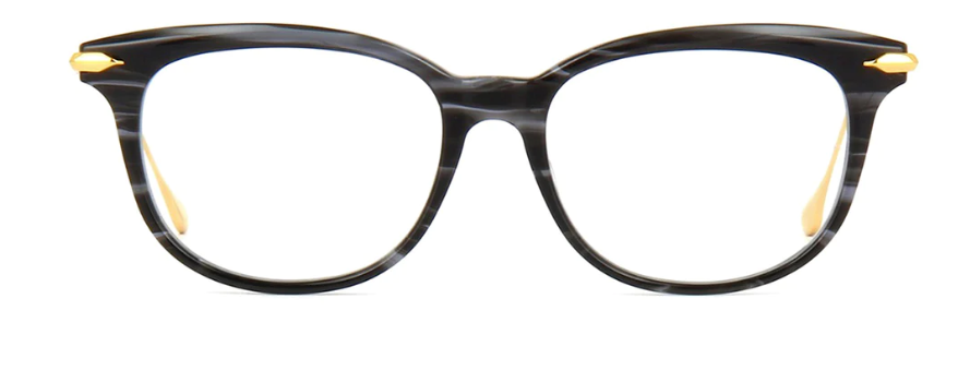 Dita CHIC DRX 3035 Women's Eyeglasses - Smoke Crystal Black Frame with 18k Gold Accents | Luxury Designer Glasses for Women | Perfect for Office, Reading & Everyday Wear