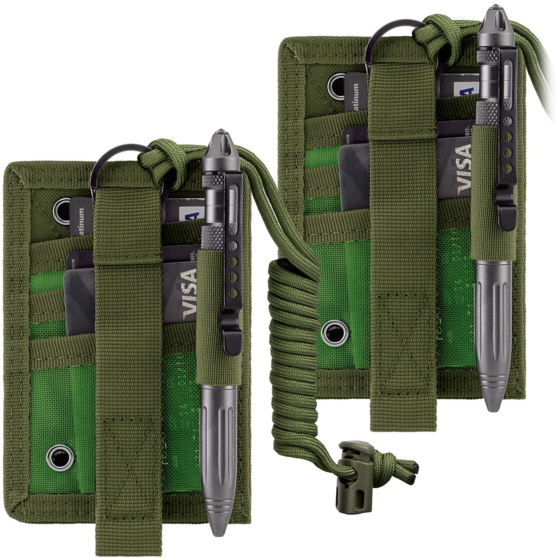 IronSeals 2 Pack Tactical ID Card Holder - Detachable Hook & Loop Patch Badge Holder with Quick Rip-Away Design, Key Ring & Adjustable Neck Lanyard - Perfect for Security, Military, Construction and Outdoor Work